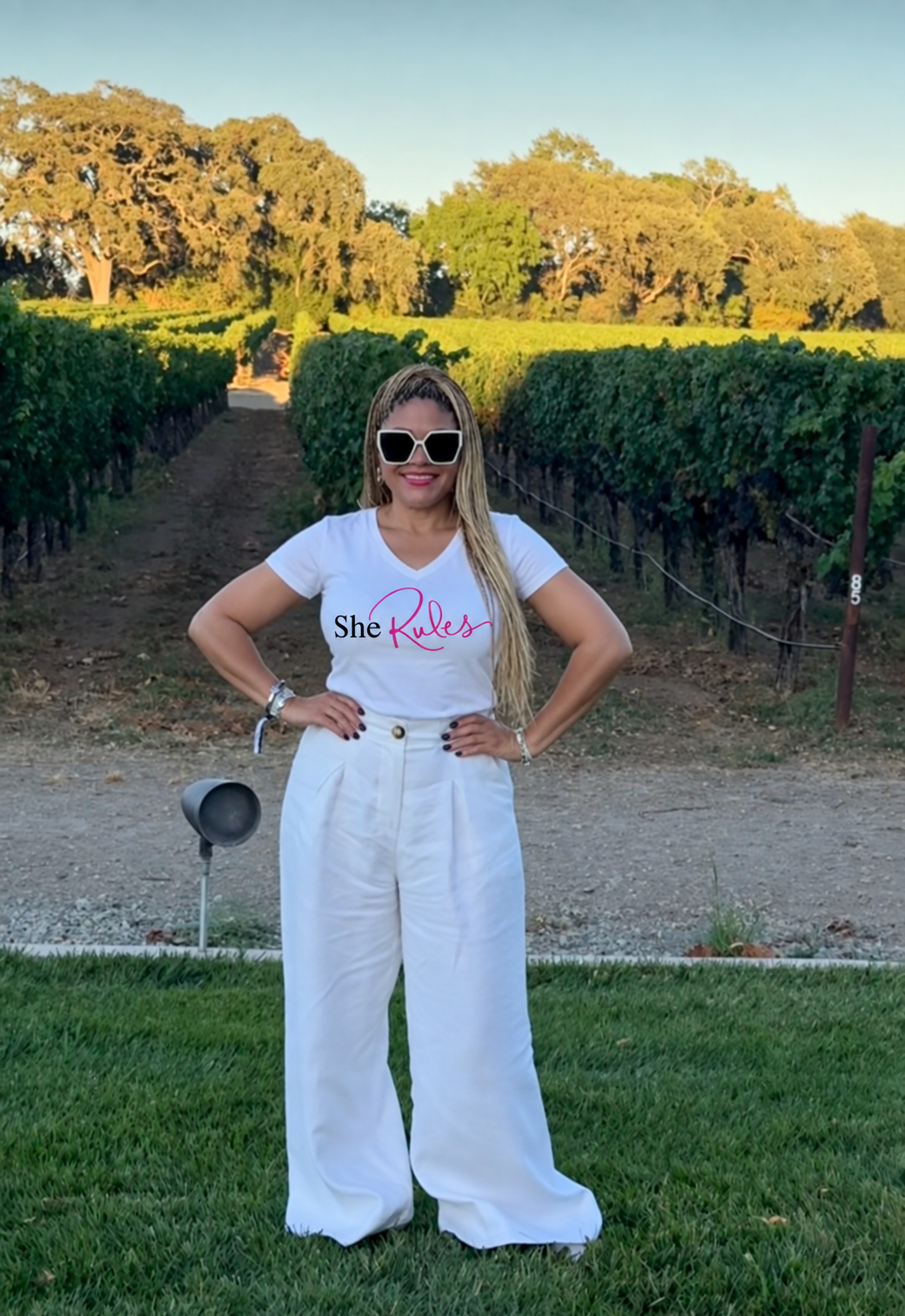 She Rules V-Neck T-Shirt