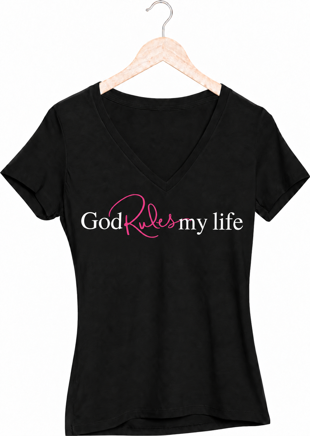 God Rules my life  V-Neck T-shirt