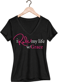 I Rule My Life w/Grace V-Neck T-shirt