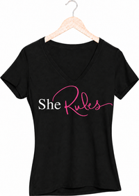 She Rule V-Neck T-Shirt
