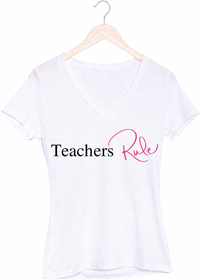 Teachers Rule V-Neck T-Shirt