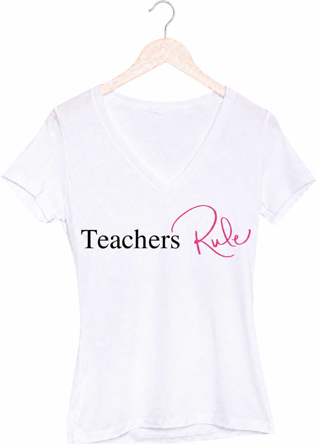 Teachers Rule V-Neck T-Shirt