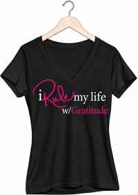 I Rule My Life w/Gratitude V-Neck T-shirt