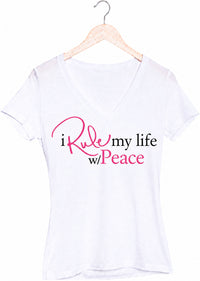 I Rule My Life w/Peace V-Neck T-Shirt