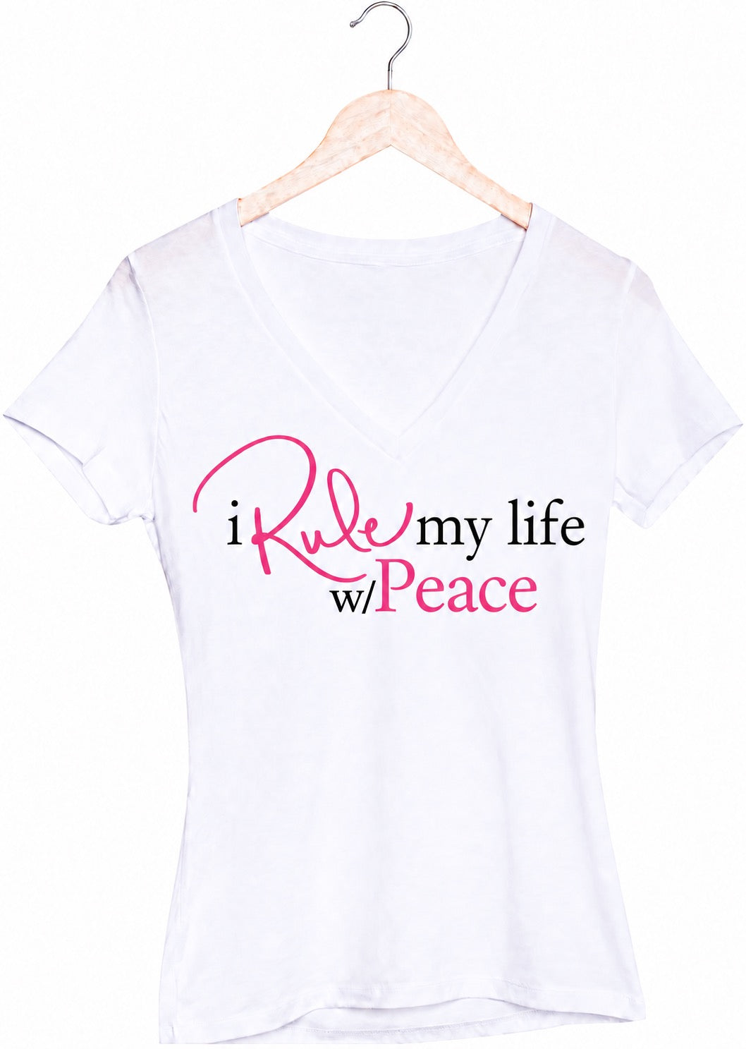 I Rule My Life w/Peace V-Neck T-Shirt