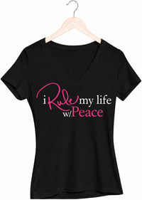 I Rule My Life w/Peace V-Neck T-Shirt