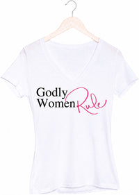 Godly Women Rule V-Neck T-shirt