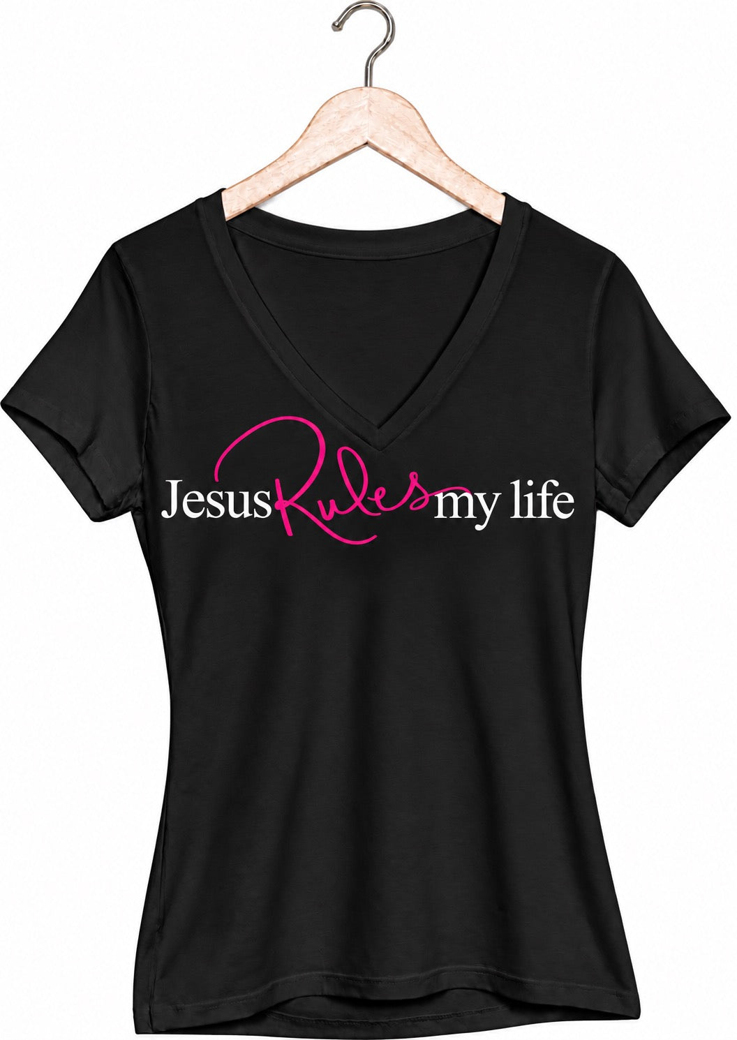 Jesus Rules my life V-Neck Unisex T-shirt