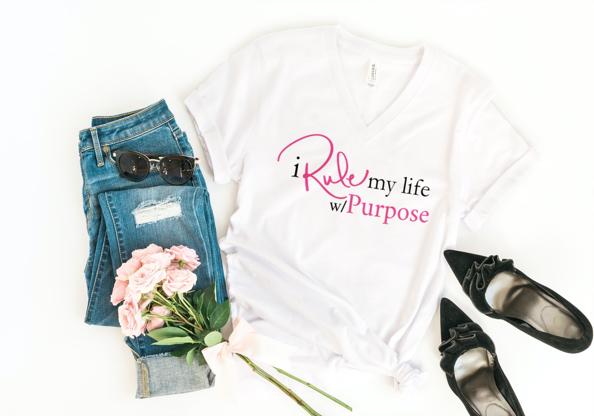 I Rule My Life w/Purpose V-Neck T-shirt