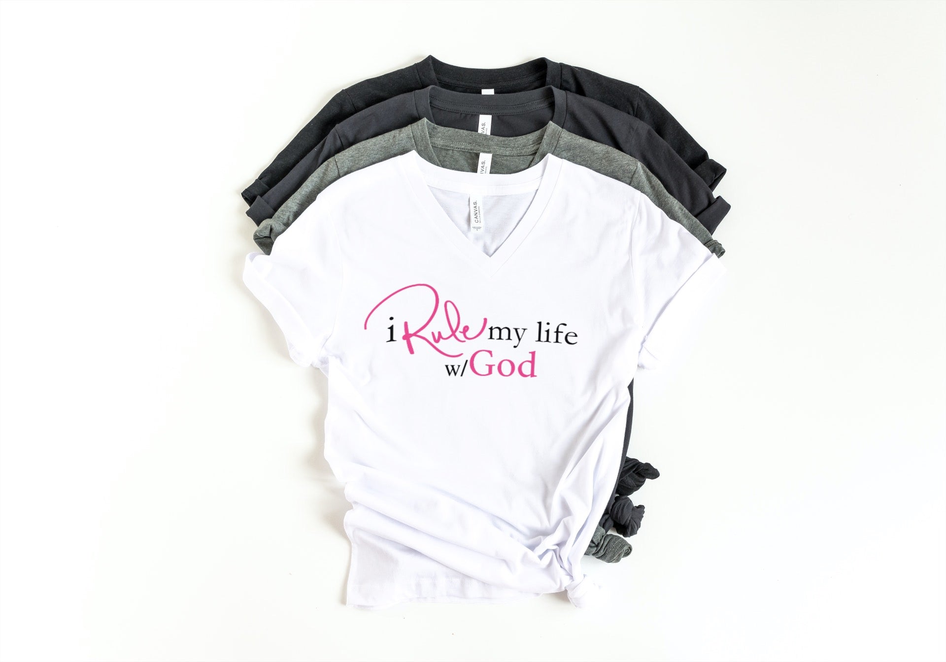 I Rule My Life w/God V-Neck T-shirt