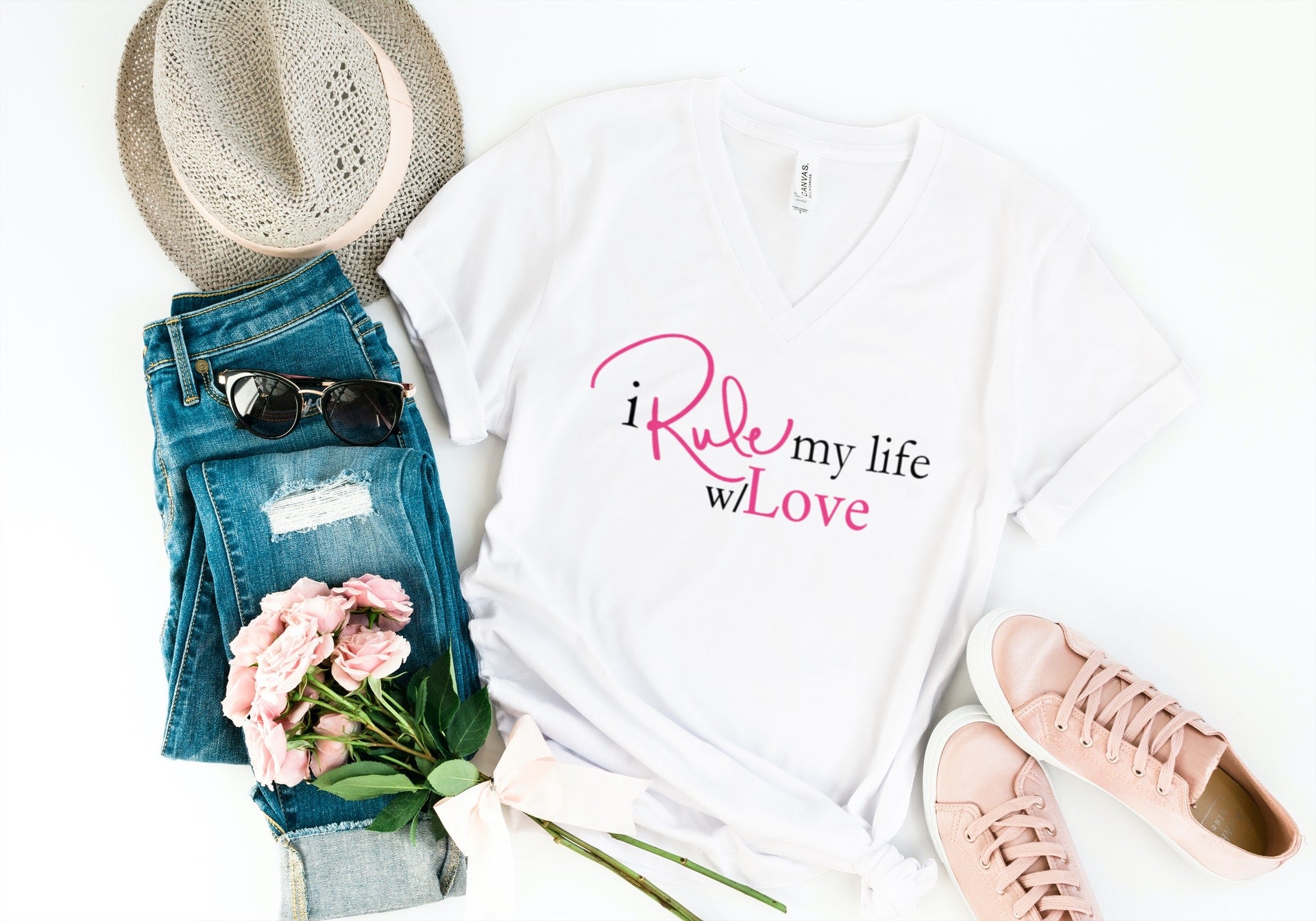 I Rule My Life w/Love V-Neck T-Shirt